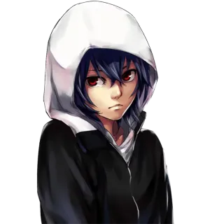 😔 0359d8f5 Anime, Manga, Bluza z kapturem, Postać, Ilustracja telegram sticker