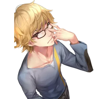😡 0687cb30 Anime, Manga, Postać, Okulary, Blond Włosy, Portret telegram sticker