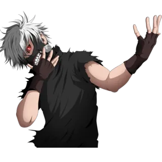 😈 38bc20e6 Ken Kaneki Tokyo Ghoul Anime, Manga, Ghoul, Maska, Postać anime telegram sticker