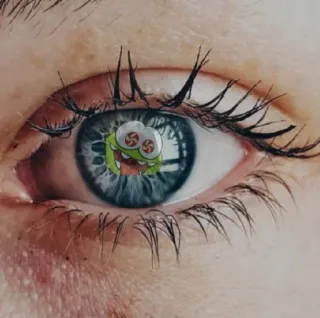 😂 cf4628e0 mata, monster, pantulan, hijau, kartun, aneh, makhluk telegram sticker