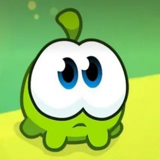 😒 df7d31d5 Om Nom Cut the Rope Om Nom, Cut the Rope, Monster hijau, Game, Karakter, Kartun telegram sticker