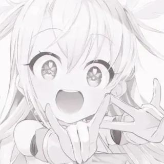 🤍 2f69152f chica anime, signo de la paz, lindo, dibujos animados, manga, kawaii telegram sticker