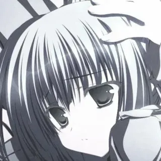 😔 401d7a3b Anime, Manga, Chica, Palmadita en la cabeza, Monocromo, Triste telegram sticker