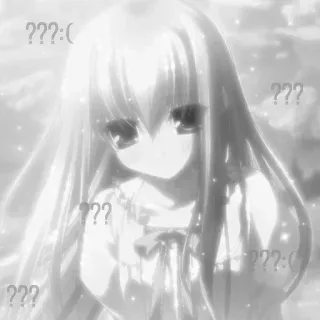 ❓ 42cd4ee3 ??? Anime, Signos de interrogación, Triste, Chica, Manga telegram sticker