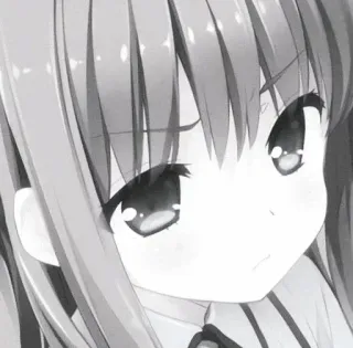 😔 558d9988 Chica anime, Lindo, Manga, Dibujo animado, Blanco y negro, Personaje telegram sticker