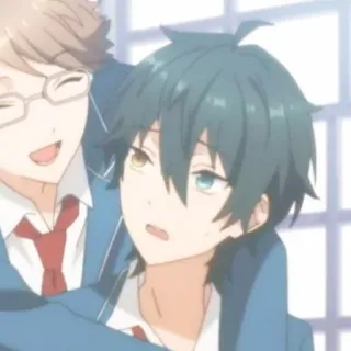 🧤 06850901 Anime, Karakter, Pelukan, Persahabatan, Seragam sekolah, Kartun telegram sticker