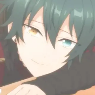 🧤 0e164f3d anime, manga, karakter, potret, tersenyum, heterokromia telegram sticker