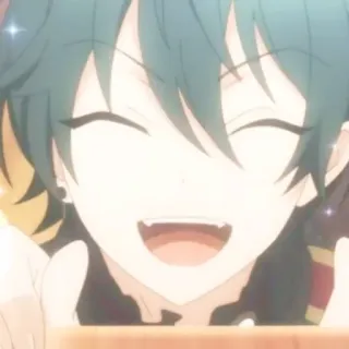 🧤 fc3edcce anime, tersenyum, bahagia, karakter, animasi telegram sticker