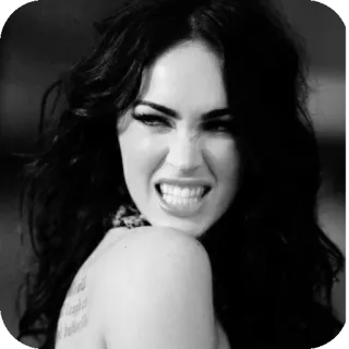 💇 1feda888 ผู้หญิง, คน, ใบหน้า, ขาวดำ, นักแสดงหญิง telegram sticker