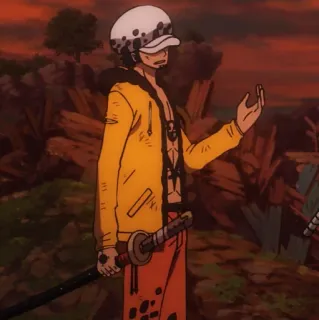 🫀 06d32baa Trafalgar Law One Piece 动漫, 海贼王, 特拉法尔加·罗, 剑, 海盗 telegram sticker