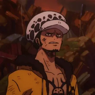 🫀 1f234d96 Trafalgar Law One Piece 动漫, 海贼王, 特拉法尔加·罗, 角色, 漫画 telegram sticker