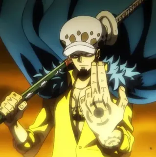 🫀 50cce1f7 Trafalgar Law One Piece DEATH 动漫, 海贼王, 特拉法尔加·罗, 角色, 海盗, 少年 telegram sticker