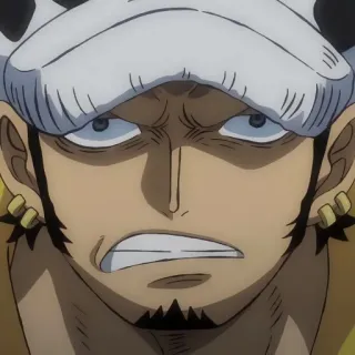 🫀 d7fecb67 Trafalgar Law One Piece 动漫, 海贼王, 特拉法尔加·罗, 角色, 海盗, 严肃, 脸 telegram sticker