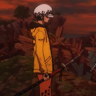 🫀 e37a3560 Trafalgar Law One Piece 动漫, 海贼王, 特拉法尔加·罗, 剑, 角色 telegram sticker