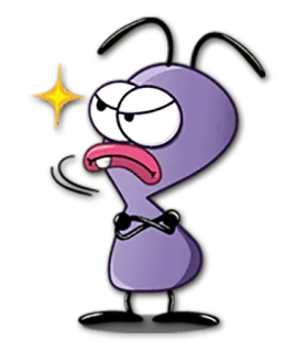 😏 0f50b2c7 Personagem de desenho animado, roxo, Desenho animado telegram sticker