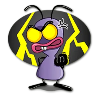 💢 5fb7f03d Desenho animado, Bravo, Raio, Personagem, Expressão, Adesivo telegram sticker