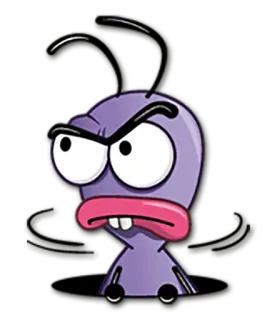😐 7584d8ac Desenho animado, Bravo, Personagem, Engraçado, Roxo telegram sticker