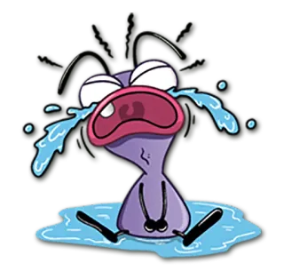 😭 bdfa8351 chorando, triste, desenho animado, roxo, personagem de desenho animado, emoções telegram sticker