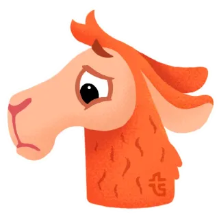 😢 522aef43 Lama, Tier, traurig, Cartoon telegram sticker