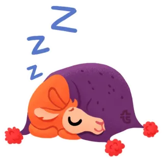 😴 826e62f5 ZZZ schlafend, Lama, Traum, Tier, Schlaf, zzz, Nickerchen telegram sticker