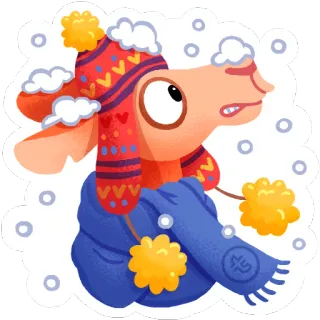 🥶 b4dea9bb Winter, Lama, Schnee, Mütze, Schal, Tier telegram sticker
