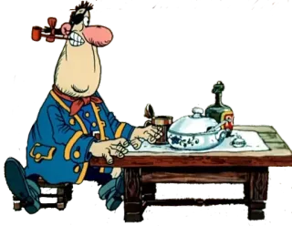 😕 81464e95 Captain Haddock Tintin pirata, capitano, eglefino, alcol, tavolo telegram sticker