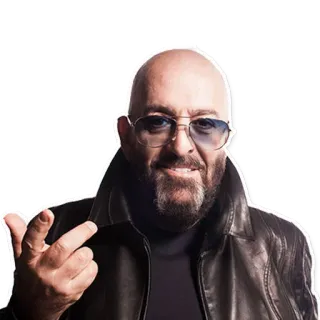 👍 0b23febb 男性, 眼鏡, ひげ, ジェスチャー, ポートレート, レザージャケット telegram sticker