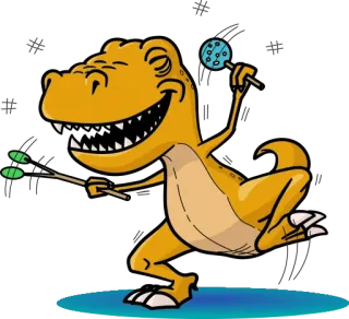 🤪 2276b053 dinosauro, t-rex, animale, cartone animato, ballare, divertente telegram sticker