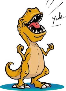😙 c1ec9174 dinosauro, T-Rex, cartone animato, animale, preistorico, tirannosauro rex telegram sticker
