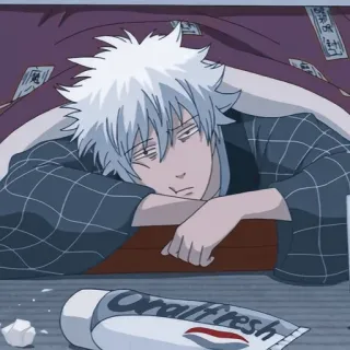 🥢 599b20ee Oralfresh Anime, müde, Zahnbürste, Zahnpasta telegram sticker