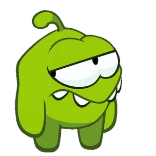 😒 10757a82 Om Nom Cut the Rope Om Nom, Cut the Rope, monstre vert, dessin animé, monstre, personnage de jeu telegram sticker