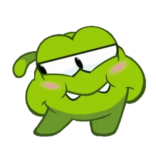😊 54b25b91 Om Nom Cut the Rope Om Nom, Cut the Rope, monstre vert, mignon, dessin animé telegram sticker