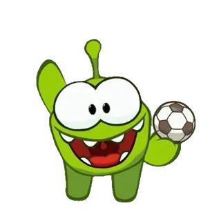 ⚽️ 809921b2 Om Nom Cut the Rope Om Nom, Cut the Rope, monstre vert, jeu, dessin animé, mignon telegram sticker