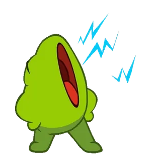 🫢 db181bc6 vert, tâche, choqué, bouche ouverte, dessin animé telegram sticker