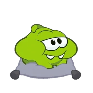 🛏 fcbad220 Om Nom Cut the Rope Om Nom, Cut the Rope, Vert, Dessin animé, Monstre, Jeu telegram sticker