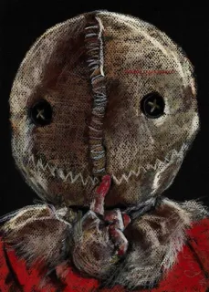 😏 a8552e59 Sam Trick 'r Treat Sam, Trick 'r Treat, horror, Halloween, mask, creepy, movie telegram sticker