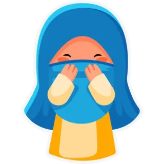 ☺️ 7fe2148a Hijab, Muçulmano, Menina, Desenho animado, Véu, Islão, Mulher, Roupa tradicional whatsapp sticker
