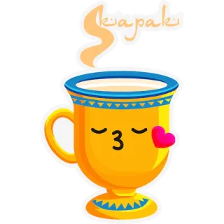 😘 8f04dbf7 Kapaki xícara, café, chá, fofo, kawaii, beijo, coração, quente whatsapp sticker
