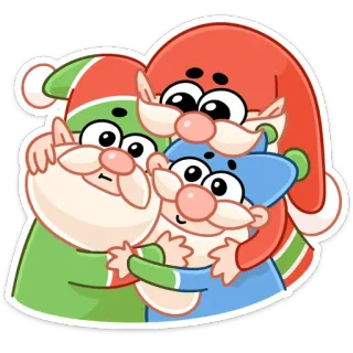 👨‍👩‍👦 14b35ea6 เอลฟ์, คริสต์มาส, การ์ตูน, รื่นเริง, วันหยุด, น่ารัก, กลุ่ม telegram sticker