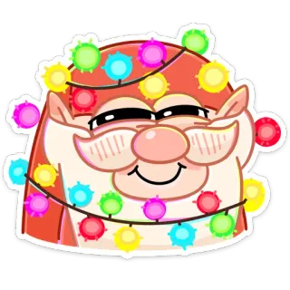 🎄 890c585e กโนม, คริสต์มาส, รื่นเริง, วันหยุด, ฤดูหนาว, ไฟ telegram sticker