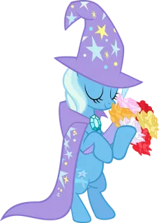 💐 2ea3c4e9 Trixie Lulamoon My Little Pony Poni, Trixie Lulamoon, Penyihir, Magis, Bunga telegram sticker