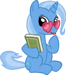 🍭 49424e3b FOALITA poni, kartun, kacamata, buku, unicorn telegram sticker