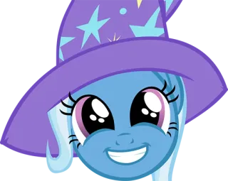 😁 8a5597b7 Trixie Lulamoon My Little Pony kartun, kuda poni, penyihir, tersenyum, imut telegram sticker