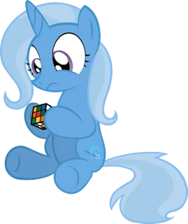 🤔 9a2f68a1 Trixie Lulamoon My Little Pony My Little Pony, Trixie Lulamoon, unicorn, kartun, puzzle, Rubik's Cube telegram sticker
