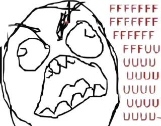 😂 c7372c4c Rage face FFFFFFFUUUUUUUUU- Мем, Ярость, Комикс, Интернет whatsapp sticker