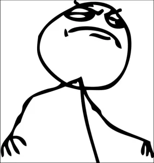 😂 d9f98066 Мем, Rage Face, Троллфейс, Интернет мем, Злой, Выражение лица whatsapp sticker