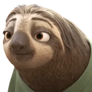 😏 042c33ab Flash Slothmore Zootopia sloth, animal, zootopia, disney, cartoon, mammal telegram sticker