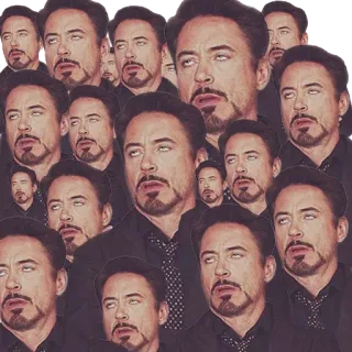 😒 1da252f6 Tony Stark Robert Downey Jr., rolling eyes, meme, expression, actor, celebrity telegram sticker
