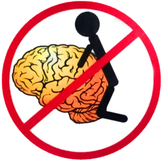 🚫 7326612f brain, stick figure, forbidden, prohibited, intellect, cognition, intelligence telegram sticker