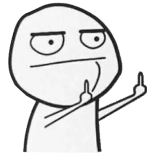 😐 76d970f5 meme, middle finger, offensive, cartoon, anger, disrespect telegram sticker